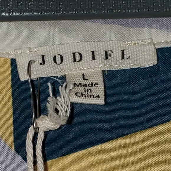 BNWT Jodifl Los Angeles  Multicolor Abstract Blouse- Size Large - Picture 2 of 8